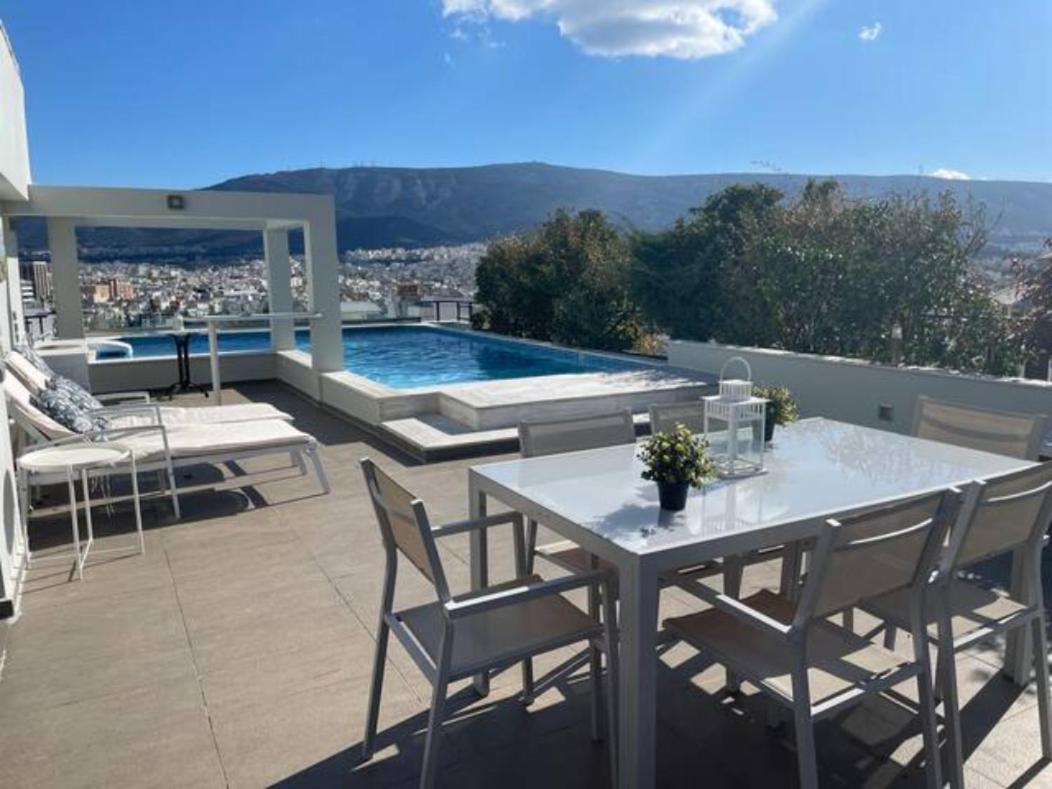Athens Lycabettus Hill Penthouse, Private Roof Garden & Pool Apartman Kültér fotó
